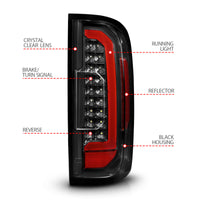 Thumbnail for ANZO 15-21 GMC Canyon Full LED Taillights w/ Red Lightbar Black Housing/Clear Lens
