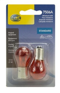 Thumbnail for Hella Bulb 12V 21W Ba15S S8 Amber (2)