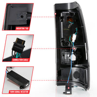 Thumbnail for ANZO 1999-2002 Chevy Silverado 1500 LED Taillights Plank Style Black w/Clear Lens