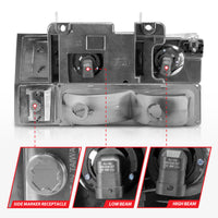 Thumbnail for ANZO 88-98 Chevrolet C1500 Crystal Headlights Chrome Housing w/ Signal and Side Marker Lights