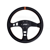 Thumbnail for PRP Flat Leather Steering Wheel- Orange