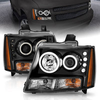 Thumbnail for ANZO 2007-2013 Chevrolet Avalanche Projector Headlights w/ Halo Black (CCFL)