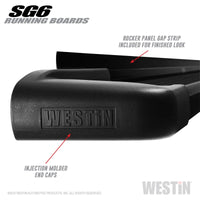 Thumbnail for Westin SG6 Black Aluminum Running Boards 74.25 in