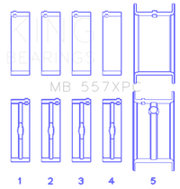 Thumbnail for King General Motors 262/ 267/ 302/ 307/ 327/ 350 (Size STDX) pMaxBlack Coated Main Bearing Set