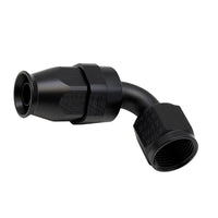 Thumbnail for DeatschWerks 8AN Female Swivel 90-Degree Hose End PTFE (Incl 1 Olive Insert) - Anodized Matte Black
