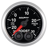Thumbnail for Autometer Elite 52mm 30 In Hg/30 PSI Vacuum/Boost Peak and Warn Gauge w/ Electonic Control