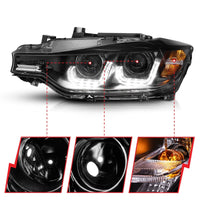 Thumbnail for ANZO 2012-2015 BMW 3 Series Projector Headlights w/ U-Bar Black