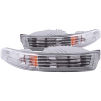 Thumbnail for ANZO 1994-1997 Acura Integra Euro Parking Lights Chrome w/ Amber Reflector