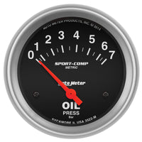 Thumbnail for Autometer Sport-Comp 66.7mm 0-7 BAR Short Sweep Electronic Oil Pressure Gauge