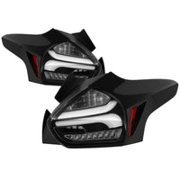Thumbnail for Spyder 15-17 Ford Focus Hatchback LED Tail Lights w/Indicator/Reverse - Black (ALT-YD-FF155D-LED-BK)