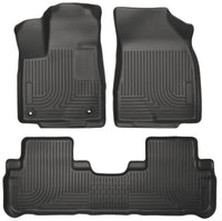 Thumbnail for Husky Liners 14 Toyota Highlander Weatherbeater Black Front & 2nd Seat Floor Liners