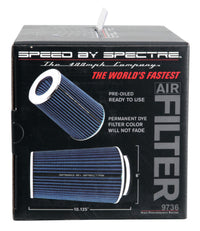 Thumbnail for Spectre Adjustable Conical Air Filter 9-1/2in. Tall (Fits 3in. / 3-1/2in. / 4in. Tubes) - Blue