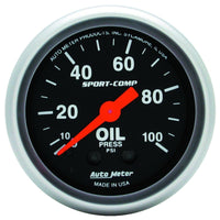 Thumbnail for Autometer Sport Comp 52mm Mechanical 0-100 PSI Oil Pressure Gauge