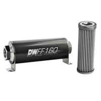 Thumbnail for DeatschWerks Stainless Steel 8AN 40 Micron Universal Inline Fuel Filter Housing Kit (160mm)