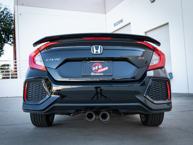 aFe Takeda 2.5in 304SS Cat-Back Exhaust System w/ Carbon Tips 17-20 Honda Civic Si Sedan I4 1.5L