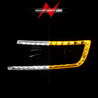 Thumbnail for ANZO 11-13 Jeep Grand Cherokee (Factory Halogen Only) Projector Headlights w/Light Bar Swtchbk Black