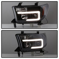 Thumbnail for Spyder 08-13 Toyota Sequoia Projector Headlights - Light Bar DRL - Black PRO-YD-TTU07V2-LB-BK