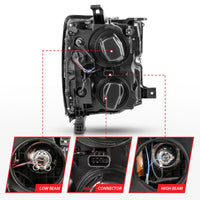 Thumbnail for ANZO 2015-2016 Chevrolet Silverado Projector Headlights w/ Plank Style Design Black w/ Amber