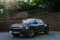 Thumbnail for Rally Armor 22-24 Rivian R1T Black UR Mud Flap w/Dark Grey Logo