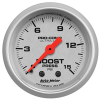 Thumbnail for Autometer Ultra-Lite 52mm 0-15 PSI Mechanical Boost Gauge