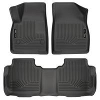 Thumbnail for Husky Liners Weatherbeater 17-23 Cadillac XT5 / 17-23 GMC Acadia Front & 2nd Seat Floor Liners - Blk