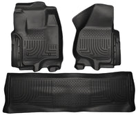 Thumbnail for Husky Liners 2012.5 Ford SD Crew Cab WeatherBeater Combo Black Floor Liners (w/o Manual Trans Case)