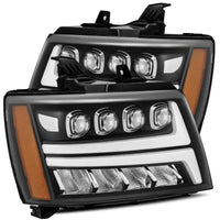 Thumbnail for AlphaRex 07-13 Chevy Avalanche NOVA LED Proj Headlights Plank Style Matte Black w/Activ Light/DRL