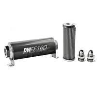Thumbnail for DeatschWerks Stainless Steel 8AN 100 Micron Universal Inline Fuel Filter Housing Kit (160mm)