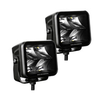 Thumbnail for Go Rhino Xplor Blackout Series Cube LED Spot Light Kit (Surface/Threaded Stud Mnt) 2x2 - Blk (Pair)