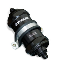 Thumbnail for Fuelab 848 In-Line Fuel Filter Standard -6AN In/Out 6 Micron Fiberglass w/Check Valve - Black