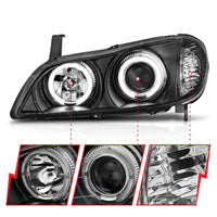 Thumbnail for ANZO 2000-2004 Infiniti I30 Projector Headlights w/ Halo Black