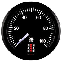 Thumbnail for Autometer Stack 52mm 0-100 PSI 1/8in NPTF Male Pro Stepper Motor Oil Pressure Gauge - Black