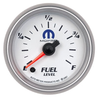 Thumbnail for AutoMeter Gauge Fuel Level 2-1/16in. 0-280 Ohm Programmable White Mopar