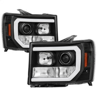 Thumbnail for Spyder GMC Sierra 1500/2500/3500 07-13 V2 Projector Headlights- Black PRO-YD-GS07V2-LBDRL-BK