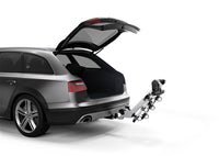 Thumbnail for Thule Helium Pro 3 - Hanging Hitch Bike Rack w/HitchSwitch Tilt-Down (Up to 3 Bikes) - Silver