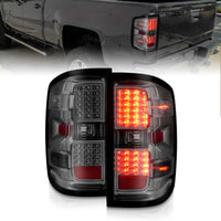Thumbnail for ANZO 15-19 Chevy Silverado 2500HD/3500HD (Factory Halogen Only) LED Tail Lights Smoke w/Clear Lens