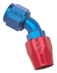 Thumbnail for Russell Performance -10 AN Red/Blue 45 Degree Full Flow Hose End