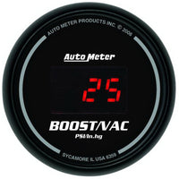 Thumbnail for Autometer Black 52mm 30 In Hg.-Vac./30 PSI Digital Vacuum/Boost Gauge