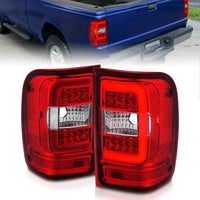 Thumbnail for ANZO 2001-2011 Ford  Ranger LED Tail Lights w/ Light Bar Chrome Housing Red/Clear Lens