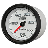 Thumbnail for Autometer Phantom II 2-5/8in 100 PSI Mechanical Oil Pressure Gauge