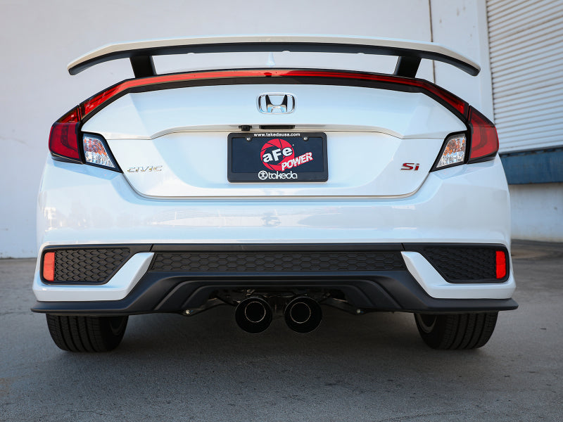 aFe Takeda 2.5in 304SS Cat-Back Exhaust System 17-20 Honda Civic SI Coupe L4-1.5L (t) - Black Tip