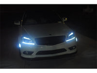 Thumbnail for Spyder Mercedes Benz C-Class 08-11 Projector Headlights Halogen - DRL Blk PRO-YD-MBW20408-DRL-BK