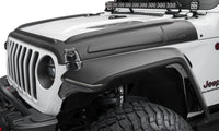 Thumbnail for Bushwacker 18-22 Jeep Wrangler 2/4dr / 20-22 Jeep Gladiator Trail Armor Hood Armor (3pc) - Tex. Blk