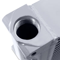 Thumbnail for Mishimoto Heavy-Duty Oil Cooler - 17in. Same-Side Outlets - Silver
