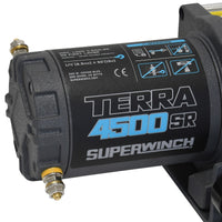 Thumbnail for Superwinch 4500 LBS 12V DC 1/4in x 50ft Synthetic Rope Terra 4500SR Winch - Gray Wrinkle