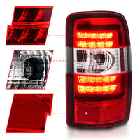 Thumbnail for ANZO 2000-2006 Chevrolet Tahoe LED Tail Lights w/ Red Lens Chrome Housing