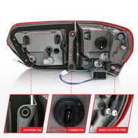 Thumbnail for ANZO 2014-2016 Jeep Grand Cherokee LED Taillights Red/Clear