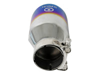 Thumbnail for aFe Takeda 304 Stainless Steel Clamp-On Exhaust Tip 2.5in Inlet / 4in Outlet - Blue Flame