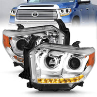 Thumbnail for ANZO 2014-2015 Toyota Tundra Projector Headlights w/ U-Bar Chrome w/ DRL