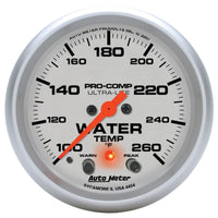 Thumbnail for Autometer 66.7mm 100-260 degree F Full Sweep Electronic w/ Peak and Warning Water Temperature Gauge